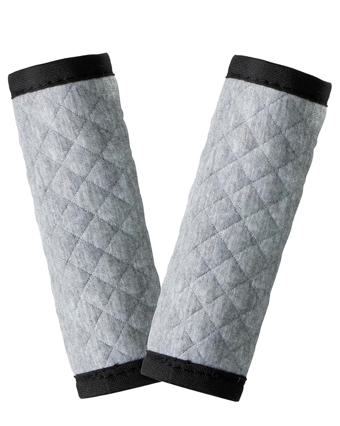 Car Seat Belt Pads 2 Pack for Baby Kids, Soft Reversible Car Seat Shoulder Strap Cover Pads, Seat Neck Strap Covers for Stroller, Carrier, Pushchair - Gray