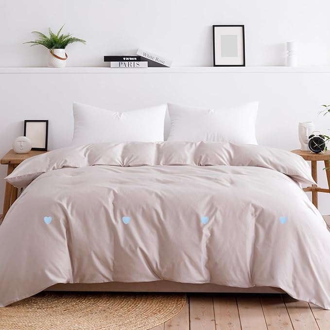 uxcell 20 Pcs Duvet Cover Pins to Hold Comforter Inside, Duvet Clips with Soft Fabric Material for Quilt Cushions Curtains, Light Blue (Heart)