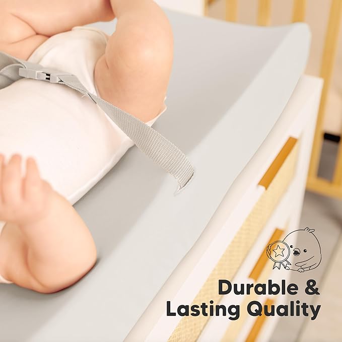 2-Pack Baby Changing Pad Cover for Girl, Boy - 34x18 Soft Viscose Derived from Bamboo Baby Diaper Changing Table Pad Cover Sheets, Neutral, Snug Fit Nursery Diaper Change Sheets (Sage)