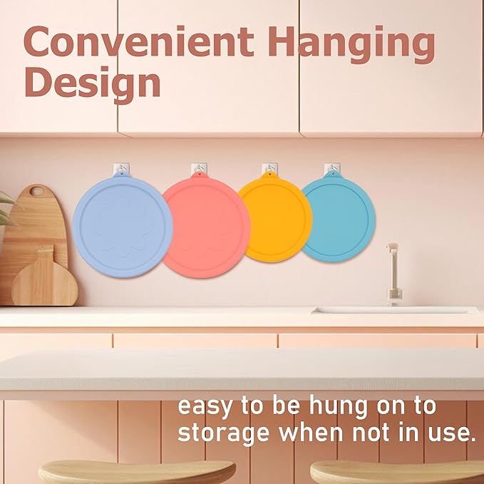 LUVCOSY 2 Cup 4 Cup Silicone Replacement Lids Storage Cover for Anchor Hocking Glass Bowls (Container not Included) 4 Pack Microwave, Dishwasher and Freezer Safe