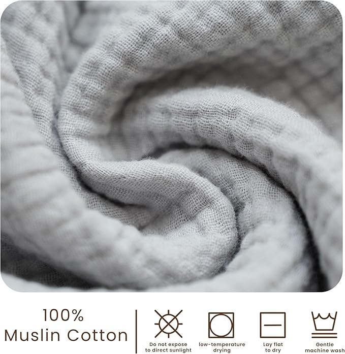 Konssy Muslin Baby Burp Cloths Sets for Unisex- 7 Pack Soft 100% Cotton Burping Clothes for Newborn，Baby Girls and Boys