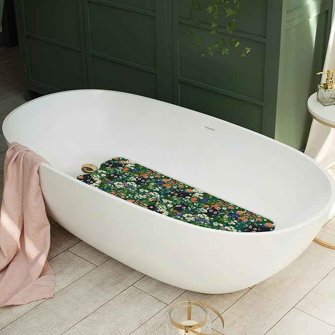 Non Slip Bathtub Mat,Cat Bath Mat for Tub, Extra Long Bathtub Mat Shower Mat with Suction Cups and Drain Holes for Elderly Kids Toddler Baby 40 X 16 Inch