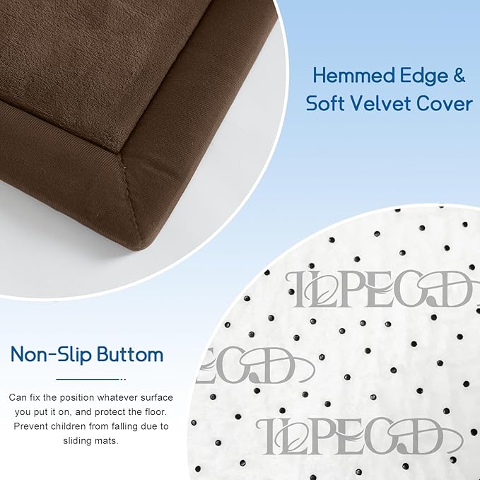 Baby Play Mat 1.2" Thick Memory Foam Nursery Rug, 4'11' X 3'28' Yoga Mat Playmat for Baby, Toddlers, Infants, Kids, Non-Slip (Coffee)