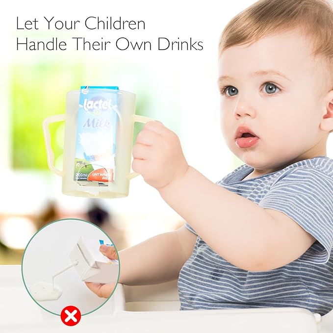 Momcozy Baby Pouch Holder No Squeeze, Baby Food & Juice Box Holder, Mess-Free, Easy Grip for Self-Feeding, BPA-Free & DEHP-Free, Must-Have for Babies, Yellow