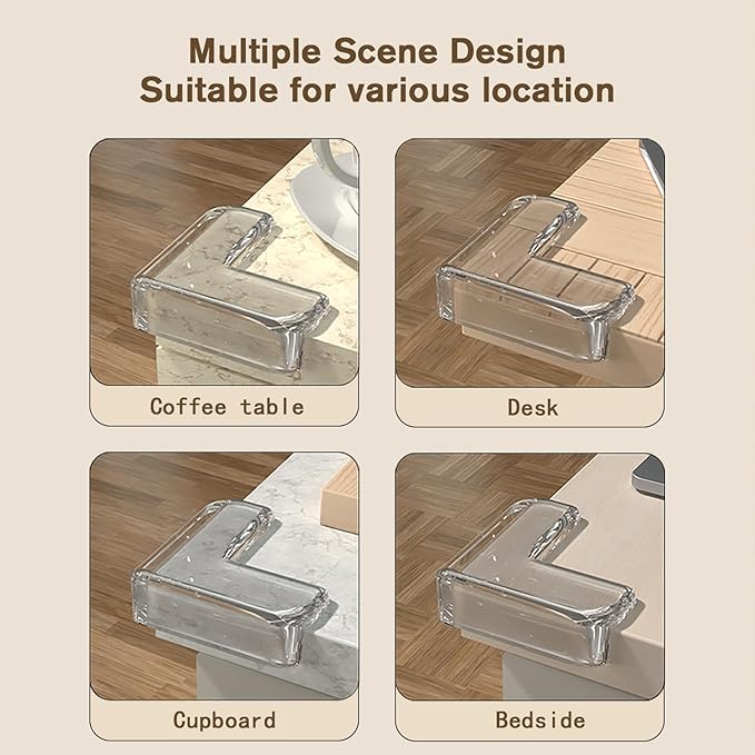 12 Pack Corner Protector for Baby, Clear Corner Protectors, Table Corner Covers Baby Safety, Furniture Corner Guard & Edge Safety Bumpers to Cover Sharp Furniture & Table Edges