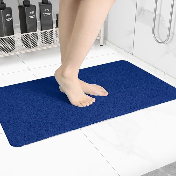 Hargiis Non-Slip Bathtub Mat, Anti Slip Shower Mat, Fast Drying Bathtub Mats, Foot Scrubber Mat, Anti Slip Mat for Tub, Floor, Bathroom, Kitchen, Home, Hotel (Navy Blue 40"×28")