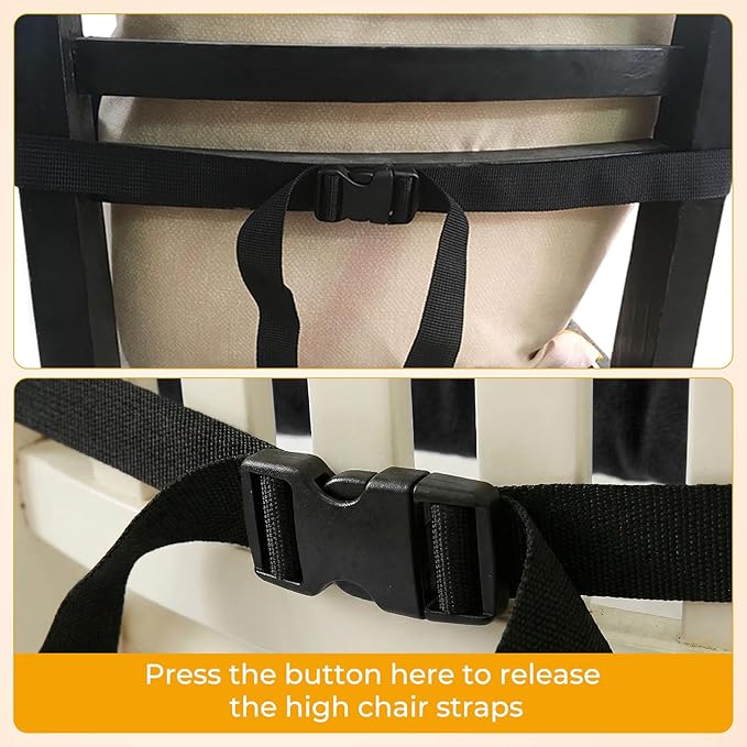 High Chair Straps, Universal Baby Safety Strap, Highchair Harness for Infant&Toddler's（Grey and Black）