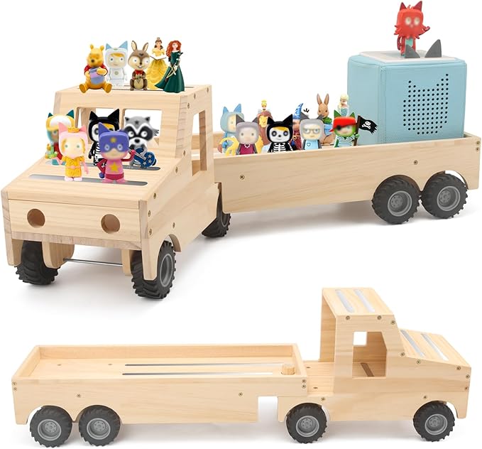RZYLKA for Tonies Box Organizer Shelf Storage, for Tonie Shelf Magnetic, Compatible with Tonie Box 1/2 Player Tonies Figures Characters for Children, Display Collection 20~30 Characters - Truck