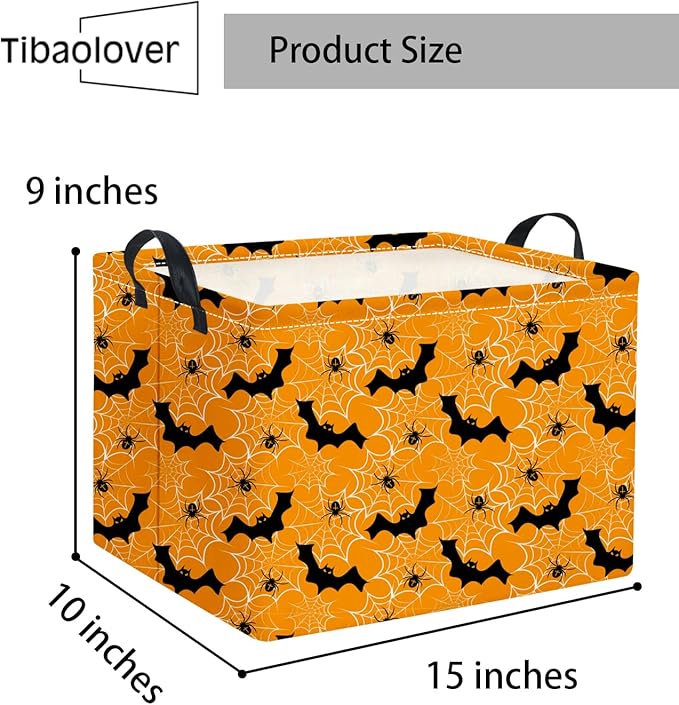 TIBAOLOVER Rectangular Baby Kids Storage Basket Boys for Home Kitchen Girls Cute Toy Storage Bin Organizer Shelf Book Room Decor(Spider Web)