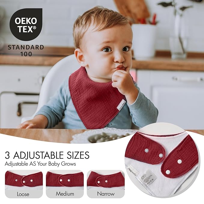 egmao baby Muslin Bibs for Drooling and Teething,10 Pack Drool Bibs for Boys Girls,100% Cotton Soft for Infant,Newborn