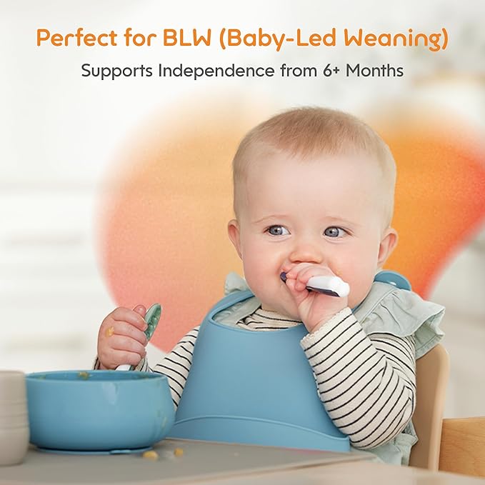 NumNum Baby Spoons Set, Baby Essentials Pre-Spoon GOOtensils for 6+ Months, First Stage Self-Feeding Spoons for Baby Led Weaning (BLW), Silicone Toddler Utensils, BPA-Free, 6 Pack Beach Party