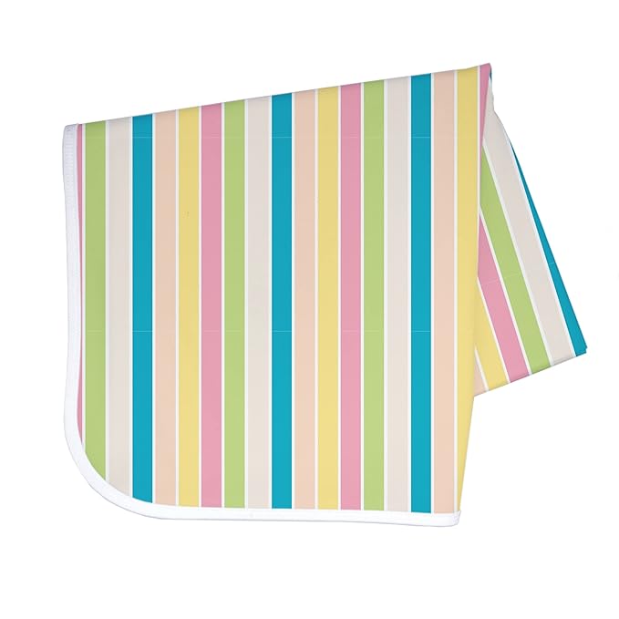 BapronBaby Rainbow Stripes Splash Mat - Waterproof Catch-All for Under High Chairs, Floors, Tables, Playtime or Arts & Crafts - Machine Washable - 45" x 45”