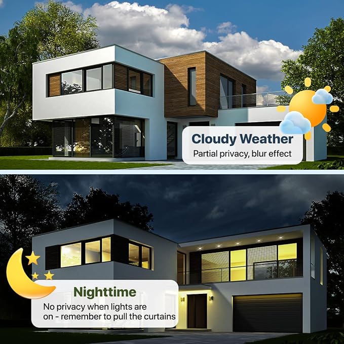 Bloss One Way Privacy Window Film, Privacy Film for Glass Windows, Self-Adhesive Window Tint for Home & Office, Heat Insulating & UV Blocking Mirror Glass Wrap(29.5" x 78.7"/Silver)