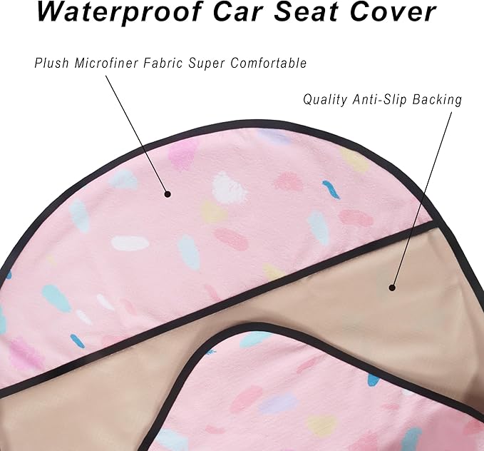 LoyaGour Car Seat Cover Protector Front Seats,for Gym Workout,Running,Swimming,Beach and Hiking,Waterproof Sweat Towel Bucket Seat Covers for Cars SUV Trucks (Pink Marbling, 2Pcs)