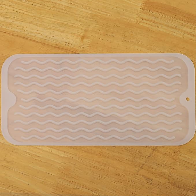MicoYang Silicone Dish Drying Mat for Multiple Usage,Easy clean,Eco-friendly,Heat-resistant Silicone Mat for Kitchen Counter or Sink,Refrigerator or Drawer Liner Translucent S 12 inches x 6 inches
