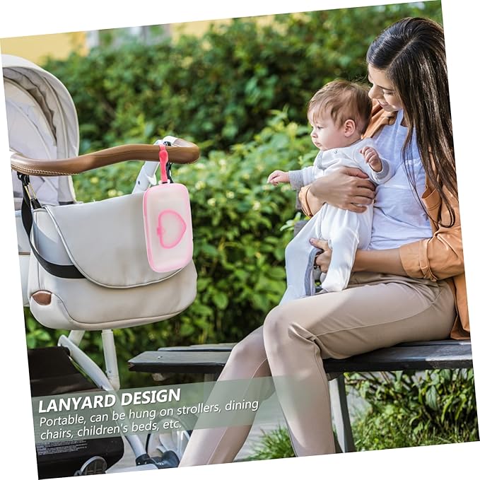 Baby Wipes Dispenser: On- The- Go Wipes Dispenser Travel Wipes Case Baby Wipe Holder Outdoor Stroller Wet Wipes Box Portable Refillable Wipes Container Pink