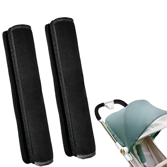 2 Pack 10.82×5.51in Armrest Handle Cover,Universal Handle Sleeve Cover Replacement Pushchair Handle Cover Accessory Elastic Dust Proof Protector Sleeve for Pushchair Pram(Black)