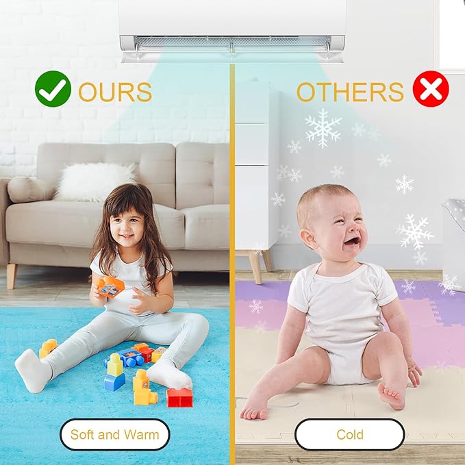 12 Pcs Plush Interlocking Carpet Tiles, Non-Toxic Foam Carpet Tiles for Toddler Baby, Anti-Slip, EVA Foam Interlocking Tiles for Floor, Nursery, Playroom, Blue
