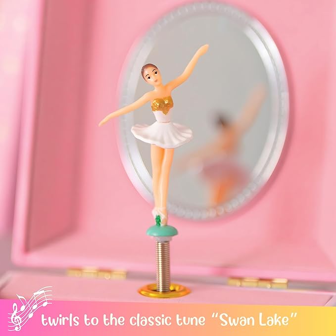 Giggle & Honey® Musical Ballerina Jewelry Box for Girls | Music Boxes for Little Girls | Toddler Jewelry Box for 4 Year Old Kids | Toys for Toddlers | Birthday Gifts for Kids 5, 6, 7, 8, 9 Years