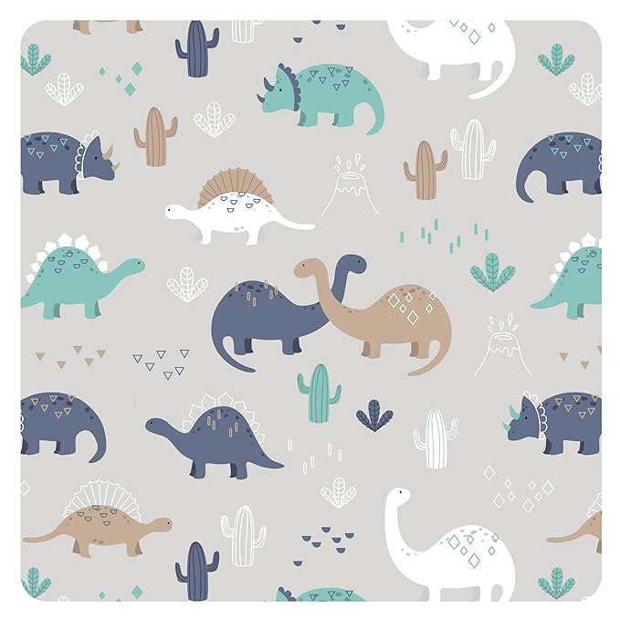 BapronBaby Desert Dinos Splash Mat - Waterproof Catch-All for Under High Chairs, Floors, Tables, Playtime or Arts & Crafts - Machine Washable - 45" x 45”