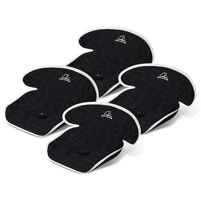 Bear and Care - Piddle Pads - Strollers, Bouncers & Car Seat Pad, Waterproof & Machine-Washable Cover on Car Potty for Toddler Toilet Training (Black, 4 Count (Pack of 1))