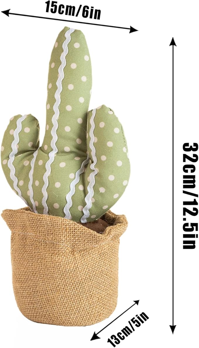 Marwood Cute Door Stopper Decorative Door Stops for Home and Office, Green Cactus Weighted Interior Doorstop Fabric Stuffed Animal Door Stopper Floor Decorative