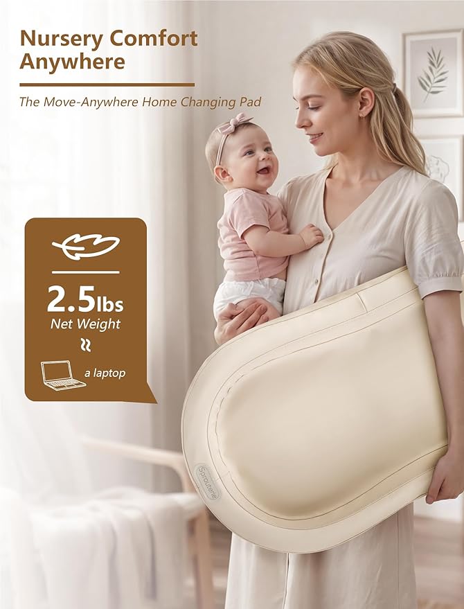 Wipeable Baby Changing Pad, Changing Pad Babies for Dresser Waterproof Standard Size in 30.7” * 15.7” for Diaper Changing on Table (Oatmeal)