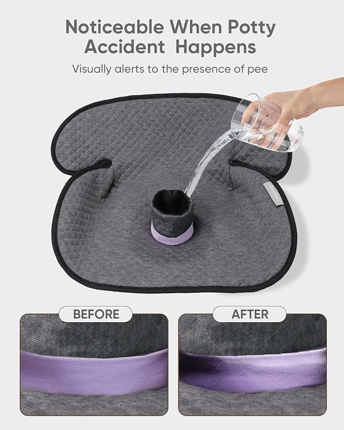 TinlyFinly 2 Pack Baby Potty Training Car Seat Protector, Waterproof Car Seat Liner for Potty Training Toilet, Baby Infant Toddler Piddle Pad Fits for Carseat, Stroller, Highchair - 2 Pack, Dark Gray