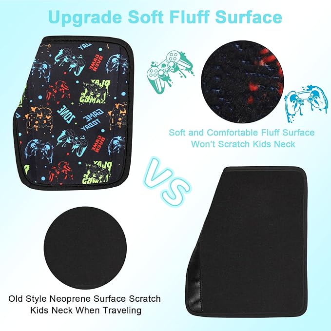 Car Seat Straps Pads for Kids, Ultra Soft Plush Car Seat Strap Covers for Kids, Infant Carseat Shoulder Pad, Hip Support for Car Seats, Pushchair, Baby Stroller. (Game Player)