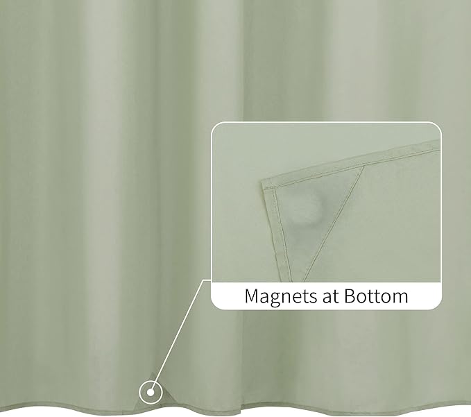 ALYVIA SPRING Stall Fabric Shower Curtain Liner Waterproof - Soft & Lightweight Small Shower Curtain with Magnets for Narrow Stall Size, Machine Washable - 36x72, Desert Sage