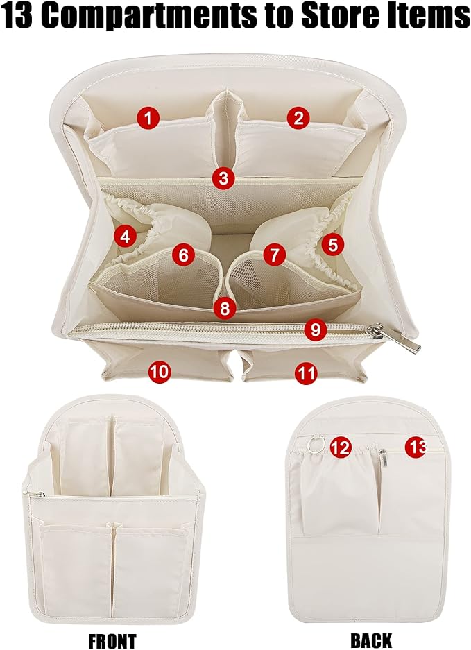 Bag Organizer Insert, Oxford Fabric Travel Divider Bag for Men or Women, Lightweight Bag Liner, Waterproof Organizer Pouch for Rucksack, Tote Bag, Shoulder Bag, etc. (Small)