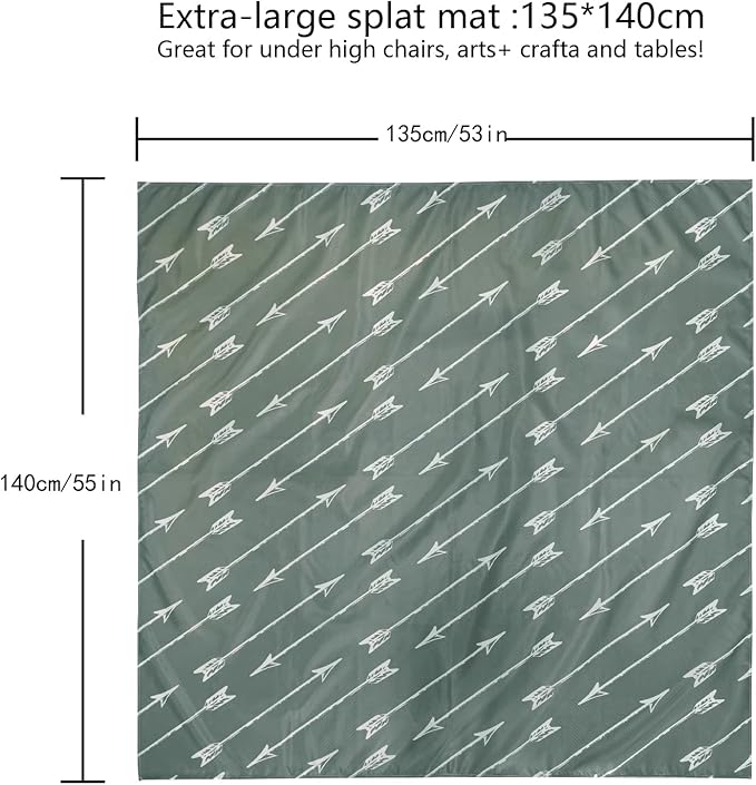 Joyo roy 135x140 cm Baby Floor Mat Splat Mat High Chair Mat Waterproof Mat Play Mat for Toddlers Splat Mat for Under High Chair Kids Placemats for Dining Table High Chair Mat for Floor Mat Under High