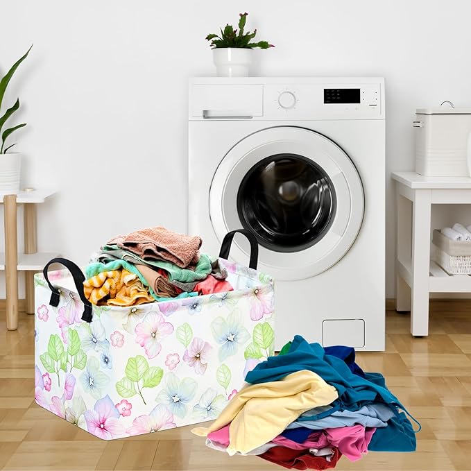ACMUUNI Rectangle Gift Shelf Nursery Storage Basket Laundry Hamper Storage Box and Bins for Home Clothes with Handles