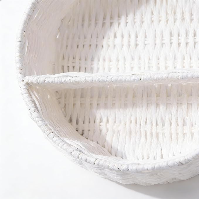 White & Black Bear Wall Shelf, Handwoven Paper Rope Wall-Mounted Floating Display Shelf, Boho Nursery & Kids Room Organizer for Small Books, Toys & Decor