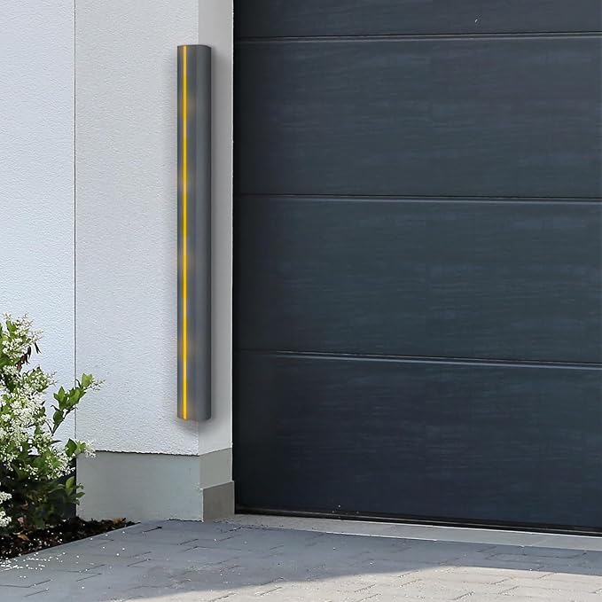 urbanhouse Ultra High-Density Heavy Duty Corner Guard with Reflective Tape Edge Protector & Bumper for Parking Garages, Workshops and Warehouses - Dark Grey, 24 Inches - 1 Each