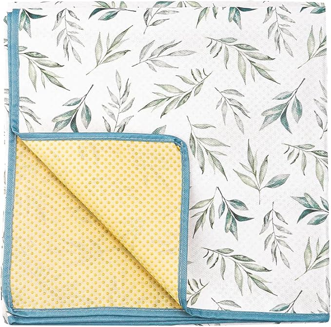 HappyFlute Splat Mat for Under High Chair/Art/Crafts/Playtime,Waterproof and Washable Splat Mat for Baby Feeding Supplies,43'x43' Square(Leaves)