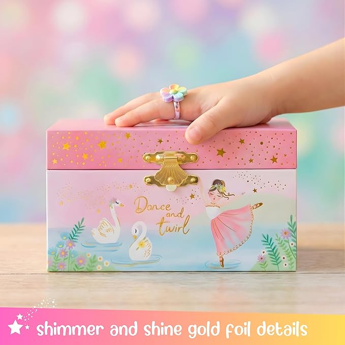 Giggle & Honey® Musical Ballerina Jewelry Box for Girls | Music Boxes for Little Girls | Toddler Jewelry Box for 4 Year Old Kids | Toys for Toddlers | Birthday Gifts for Kids 5, 6, 7, 8, 9 Years