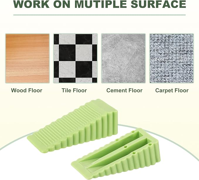 uxcell 4 Pcs Door Stoppers for Bottom of Door, 28mm/1.10 Inch Door Stops, Rubber Door Stopper Wedge Anti Slip, Window Stopper Door Stackable, Green