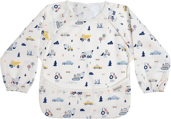 haakaa Long Sleeve Baby Bib, Waterproof & Adjustable Baby Smock Bib for Eating, Painting & Play, Easy Wipe Clean, 6–24M