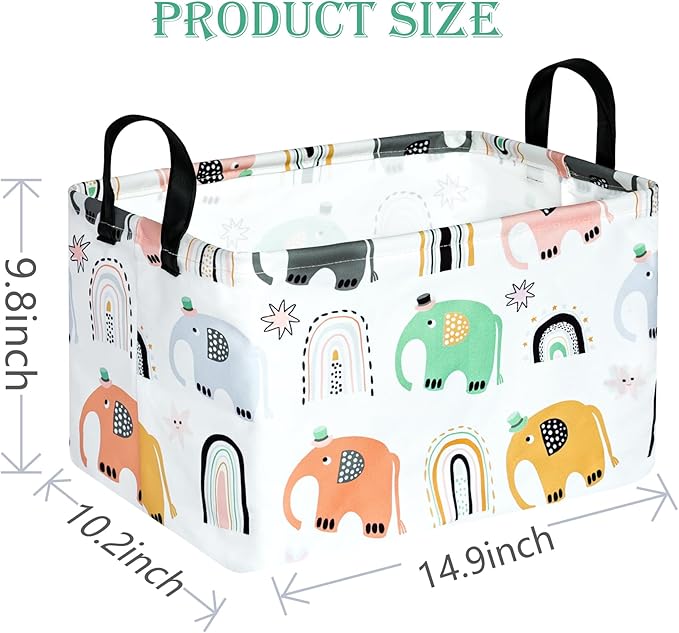 ACMUUNI Rectangle Gift Shelf Nursery Storage Basket Laundry Hamper Storage Box and Bins for Home Clothes with Handles