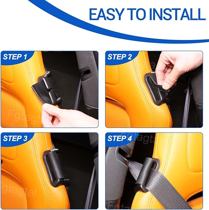 Car Seat Belt Stay Clips Compatible with Chevrolet Corvette C7 C8 2014-2026, Seat Belt Guide Anti-Belt Pop Guards Clips, Seat Belt Buckle Anti Off Cover, 2Pcs (Black)