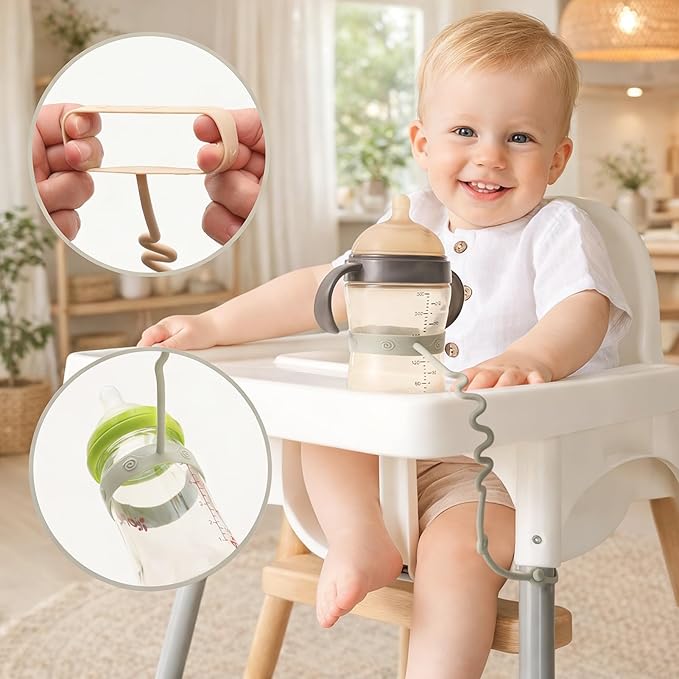 Andy Bear Toy Straps for Baby 6 Pack Keep Your Baby's Toys and Sippy Cups Secure with Toy Straps and Sippy Cup Strap Adjustable Silicone Toy Straps for Strollers High Chair, Stroller Accessories