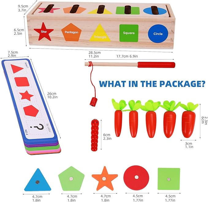 AISHUN Montessori for Toddlers, Magnetic Color Shape Sorting Matching Box,Early Learning Toys,Wooden Educational Toy, Fine Motor Skills Toys for Boys Girls (New)