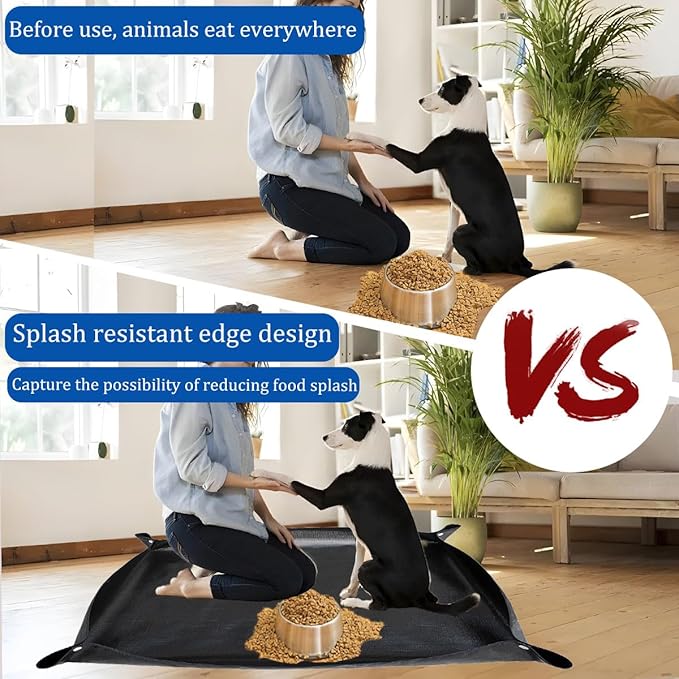 59x59 Inches Splat Mat for Under High Chair Wipeable Splash Mat for Floor Protector Corner Snap Design Versatile