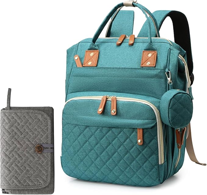 Diaper Bag Backpack for Girls Boys: Green Toddler Diaper Bag with Changing Pad Baby Backpack Diaper Bag for Mon Dad Newborn Mochila Pañaleras Bebe Niña Niño Baby Registry Search Essentials Must Haves