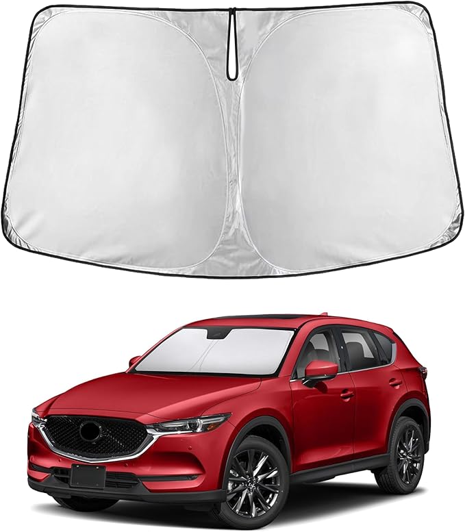 Econour Windshield Sun Shade for Mazda CX-5 2017–2023 2024 2025 2026, Car Windshield Sun Shade & Window Cover, Reflective UV & Heat Blocker, Foldable Sun Visor for Front Windshield, Car Accessories