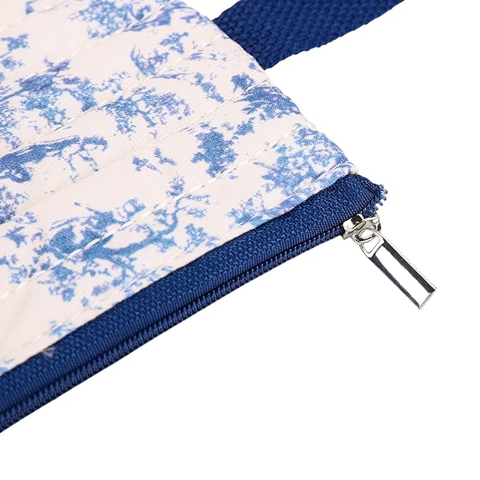 HIBEAR Quilted Diaper Wipe Pouch Portable Mommy Bag Refillable Floral Baby Wipe Holder for Travel Stroller Daily Casual (Floral A)