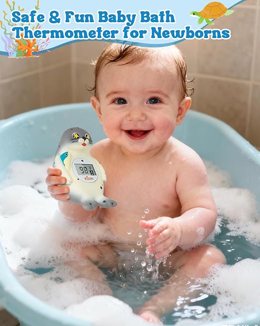 KISSONE Baby Bath Thermometer Digital for Water Temperature – Fast & Accurate °F/°C Reading, Waterproof Floating Safety Thermometer for Infants & Toddlers