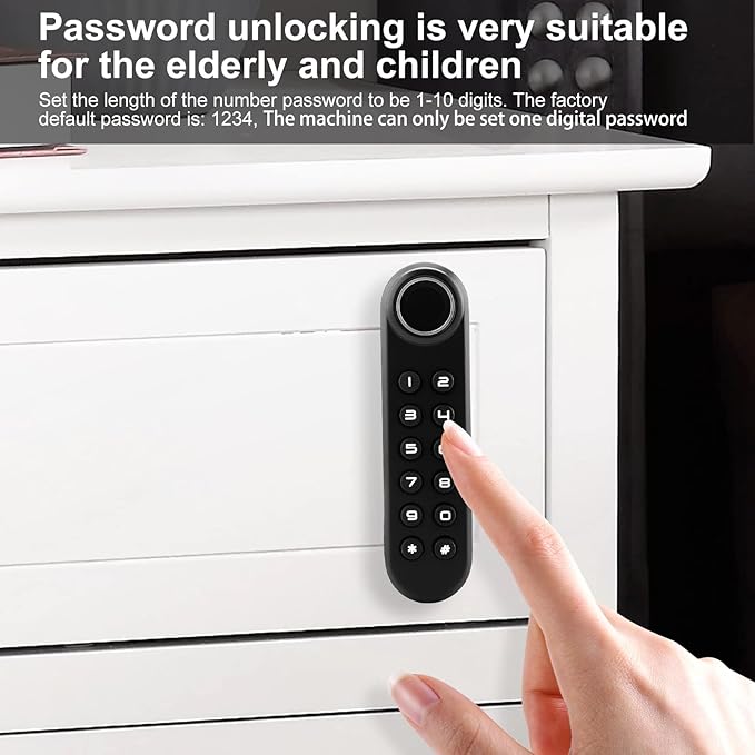Fingerprint Cabinet Lock, Smart Electronic Cabinet Locks, Combination Password Drawer Lock with USBKEY Suitable for Office Cabinet, Wardrobes, Liquor, Weapon Storages and etc-ABS Lock Case