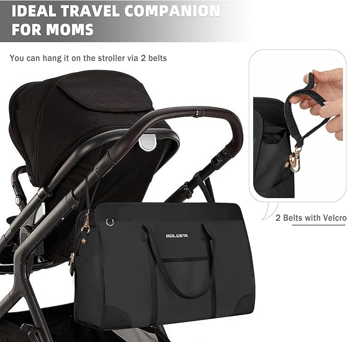 BOLOSTA Diaper Bag Tote for Women, Diaper Bag Tote with Changing Pad, Large Capacity Mommy Bag for Hospital and Weekender